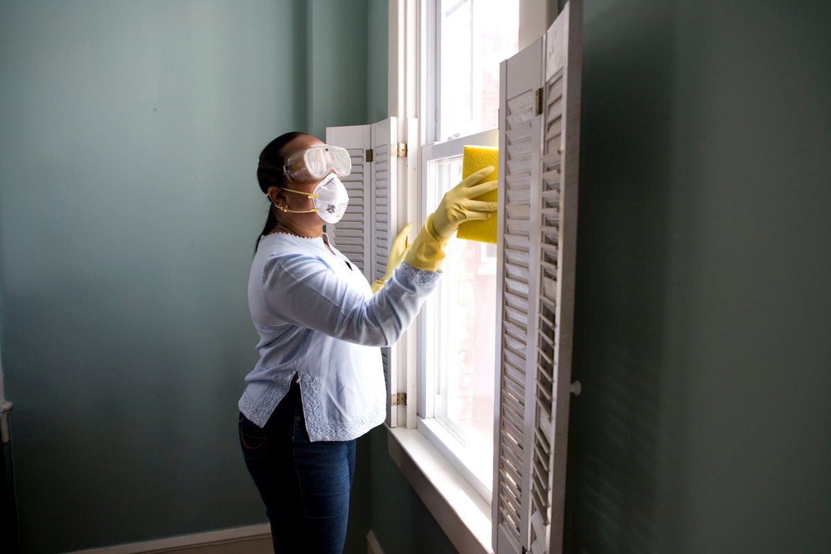 Plumber repairing under-sink plumbing